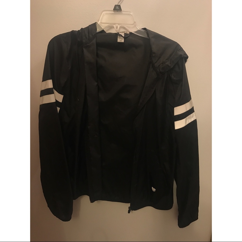 White striped windbreaker